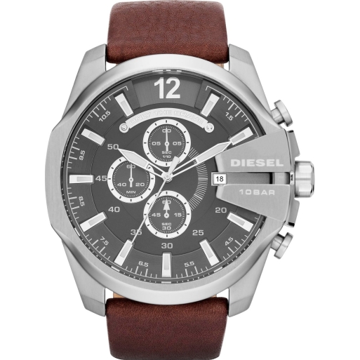 Diesel DZ4290 Mega Chief Herrenuhr Quarz Lederband Chronograph