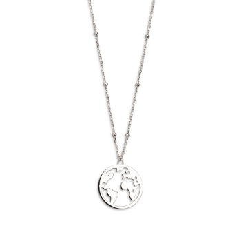 Xenox Wanderlust Weltkugel Halskette Silber XS2985